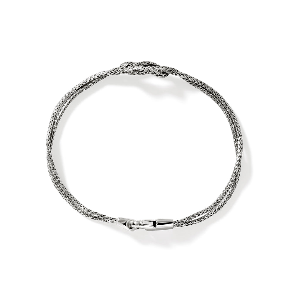 Sterling silver braided bracelet with lobster clasp.