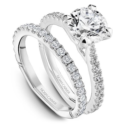 Side Stone Natural Diamond Semi-Mount Engagement R