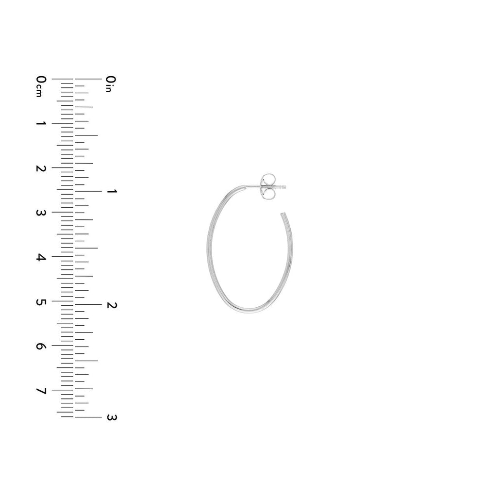 14K white gold medium hoop earring.