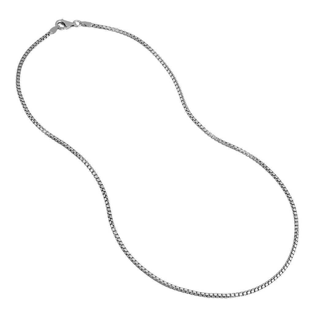 Sterling silver box chain with lobster clasp.