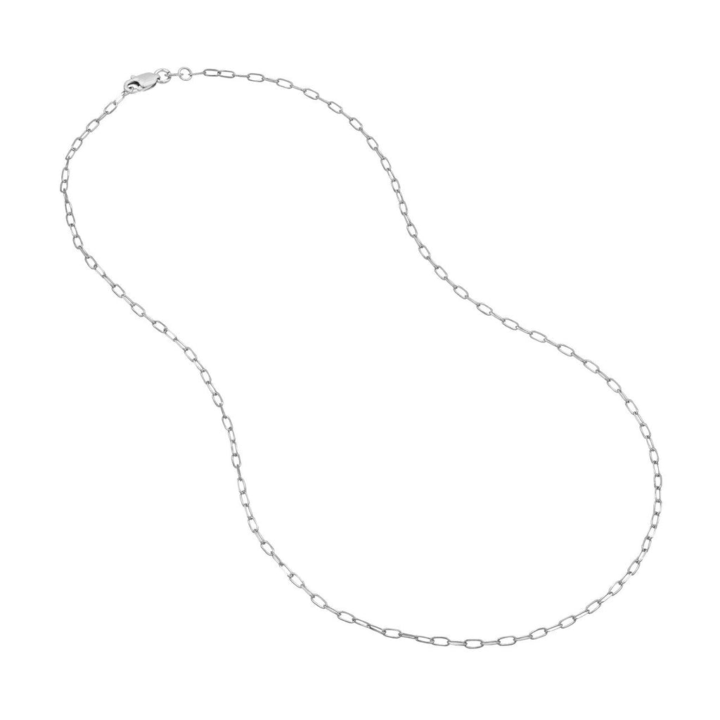 14K white gold paperclip chain necklace.