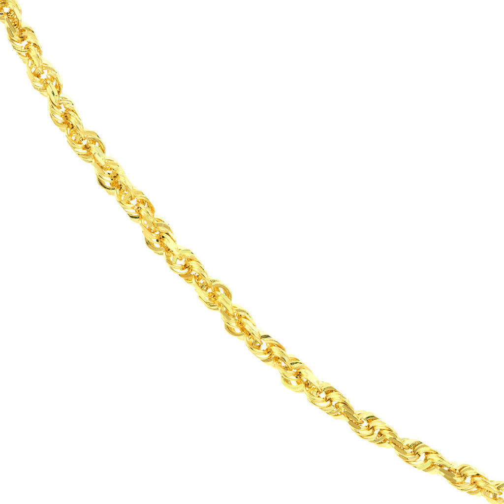 Diamond-cut rope chain, 10K yellow gold.