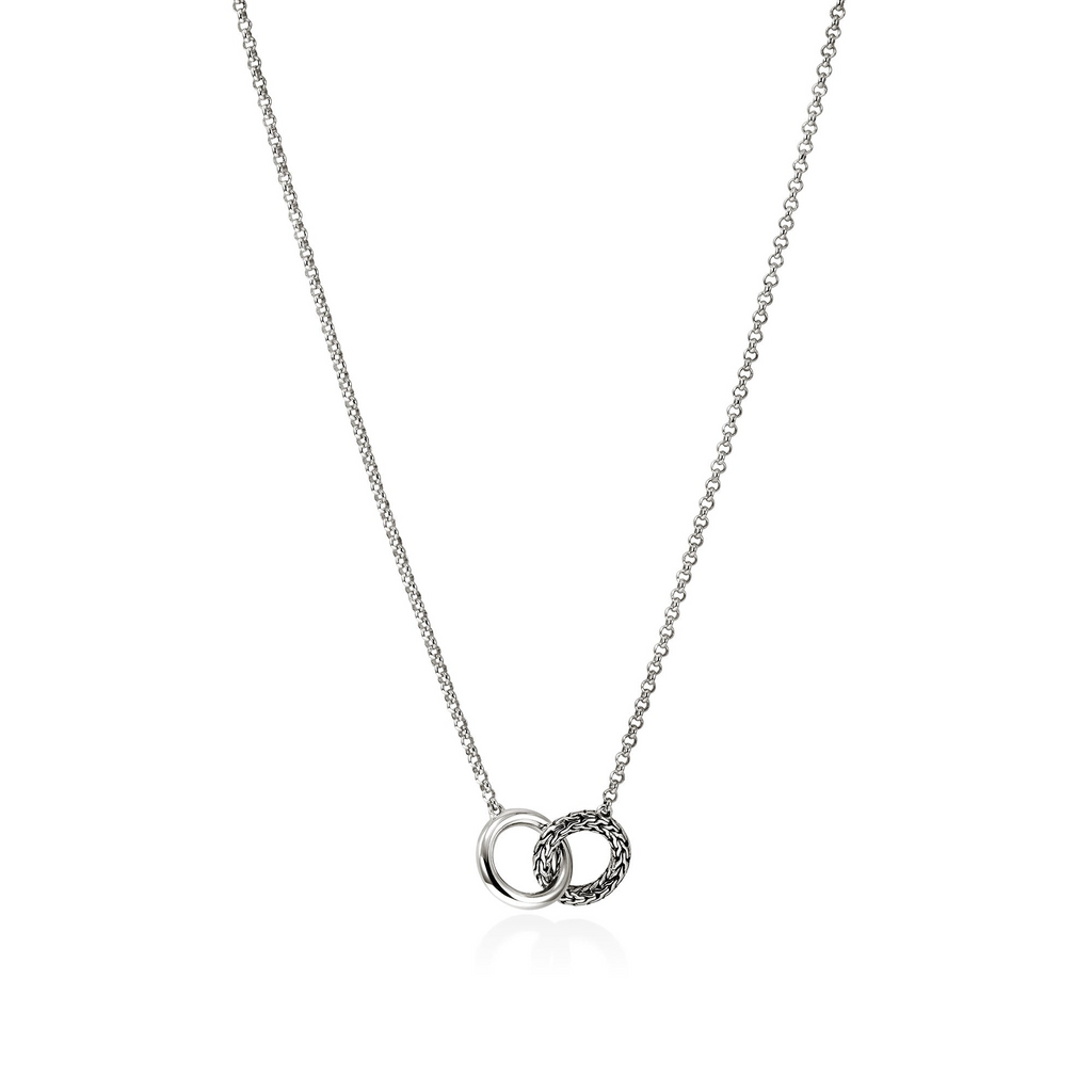 Sterling silver circle chain necklace.