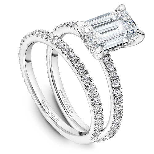 14K white gold diamond engagement ring