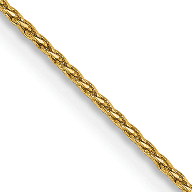 Diamond cut wheat chain, 14K yellow gold.