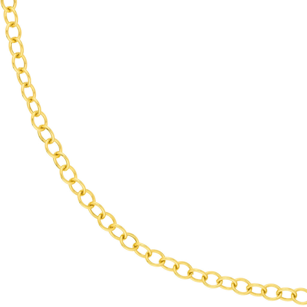 14K yellow gold open link chain necklace.
