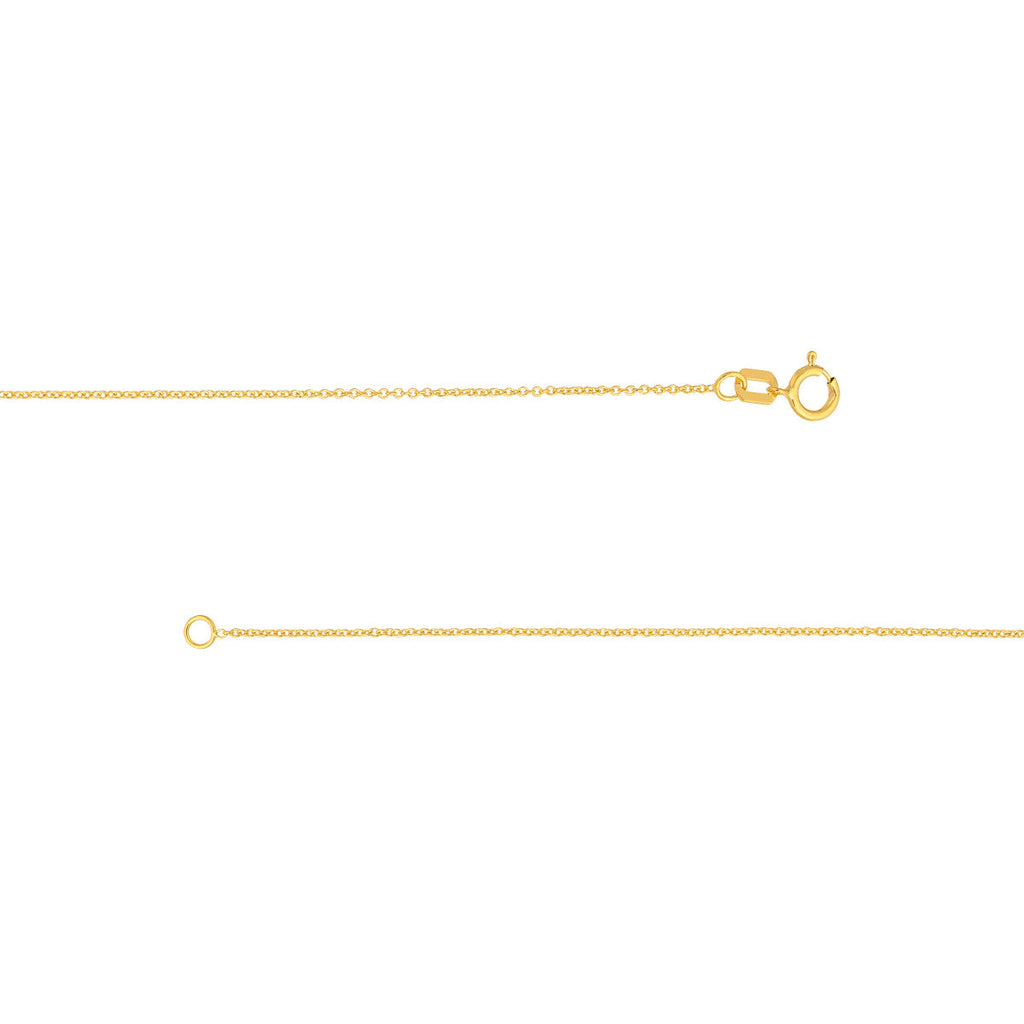 14K yellow gold cable link chain.