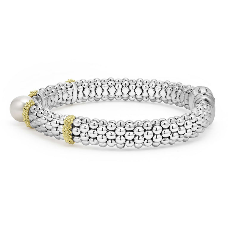 Ladies White Yellow Gemstone Bracelet in Sterling