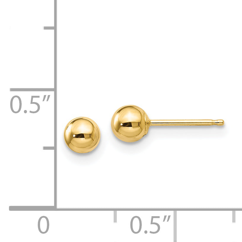 14K Yellow Gold Polished Stud Earrings