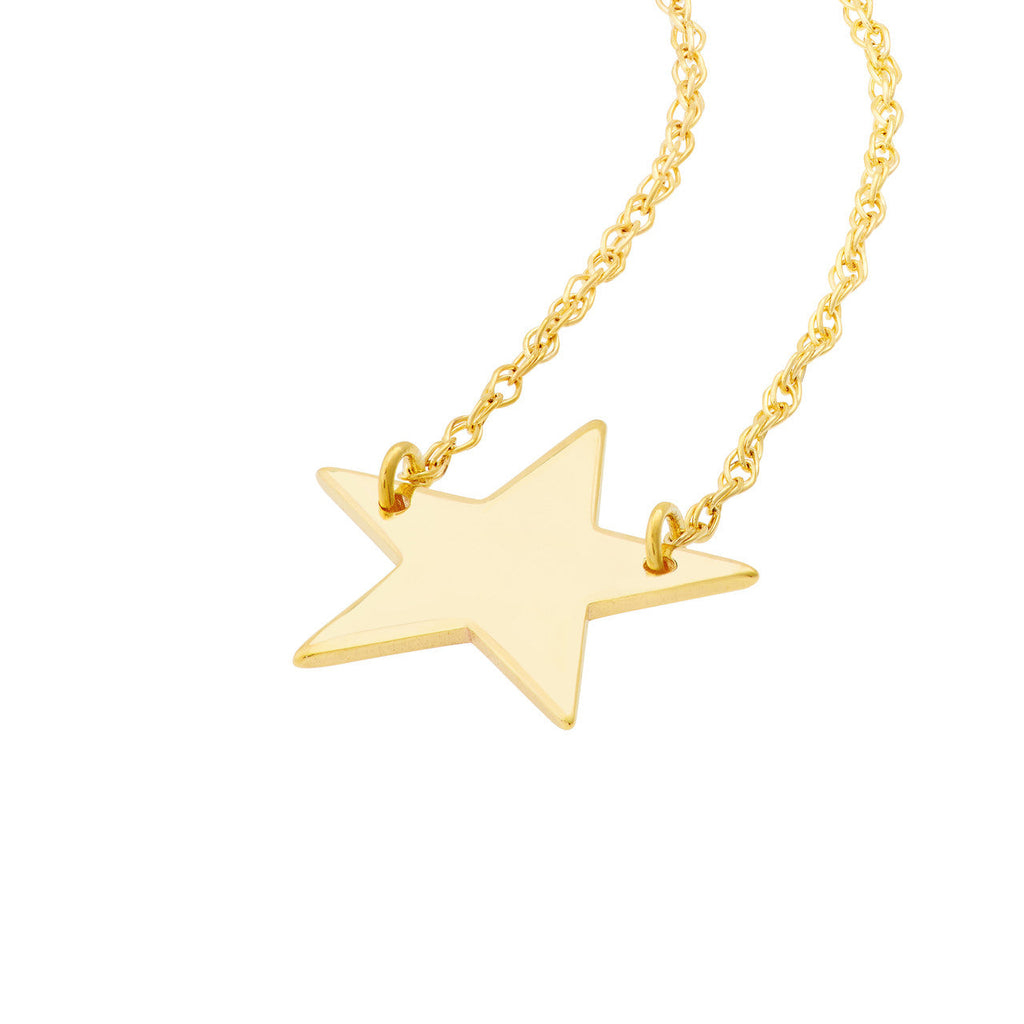 14K yellow gold star pendant necklace.