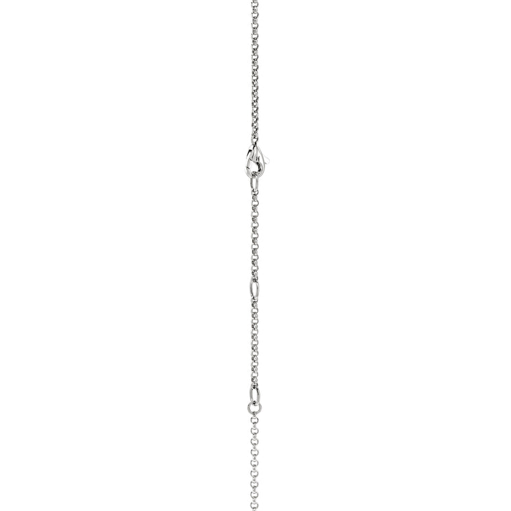 Sterling silver rolo chain with lobster clasp.
