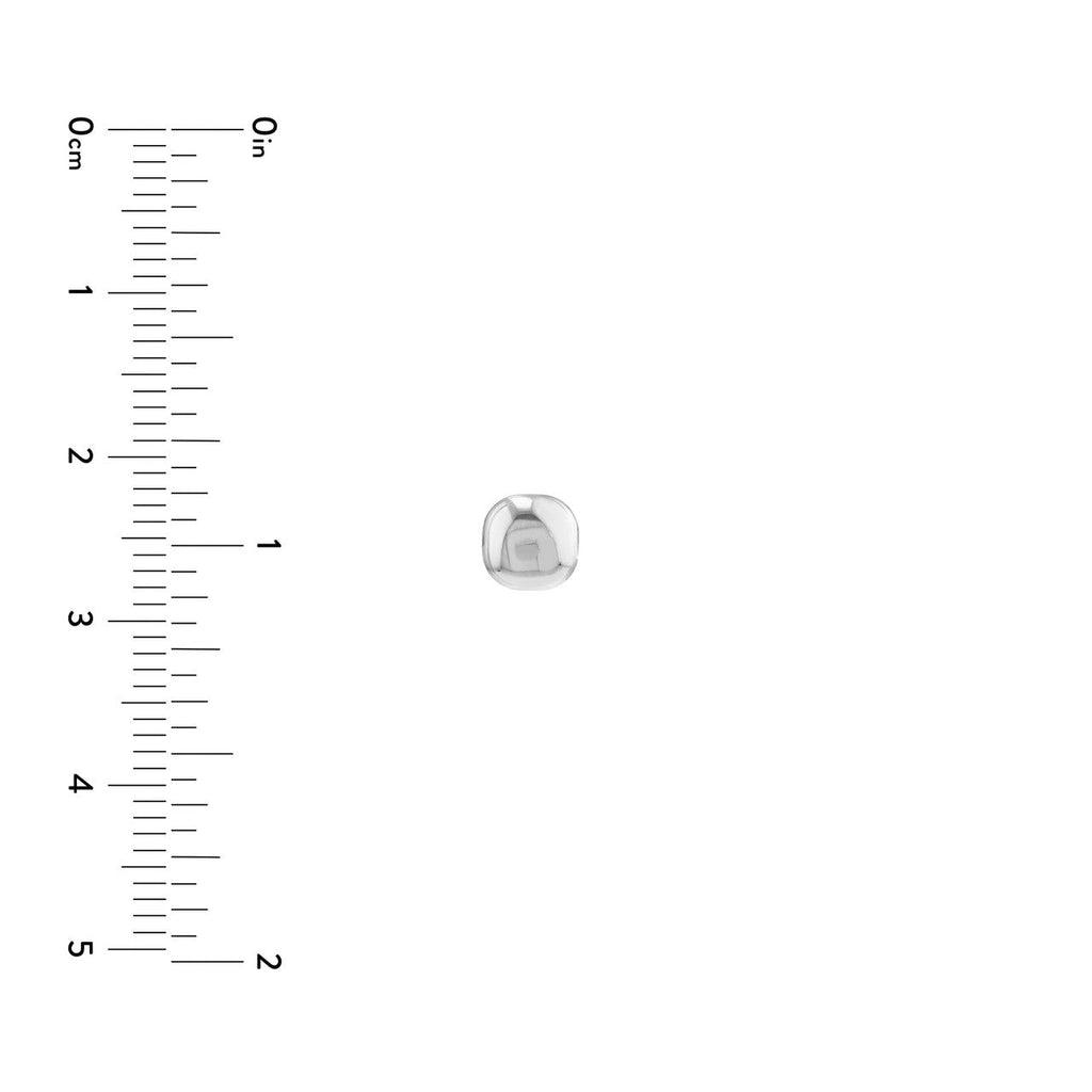 14K white gold polished stud earring.