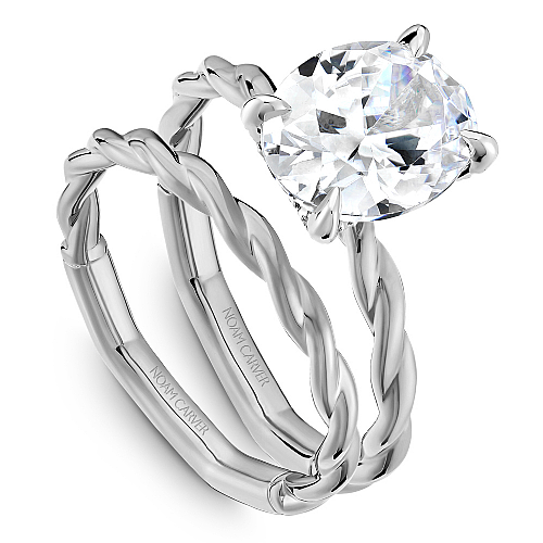 14K white gold diamond semi-mount ring.