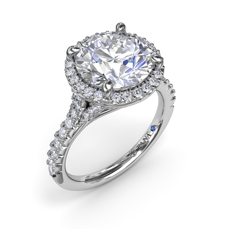 Fana Halo Hidden Accent Natural Diamond Semi-Mount