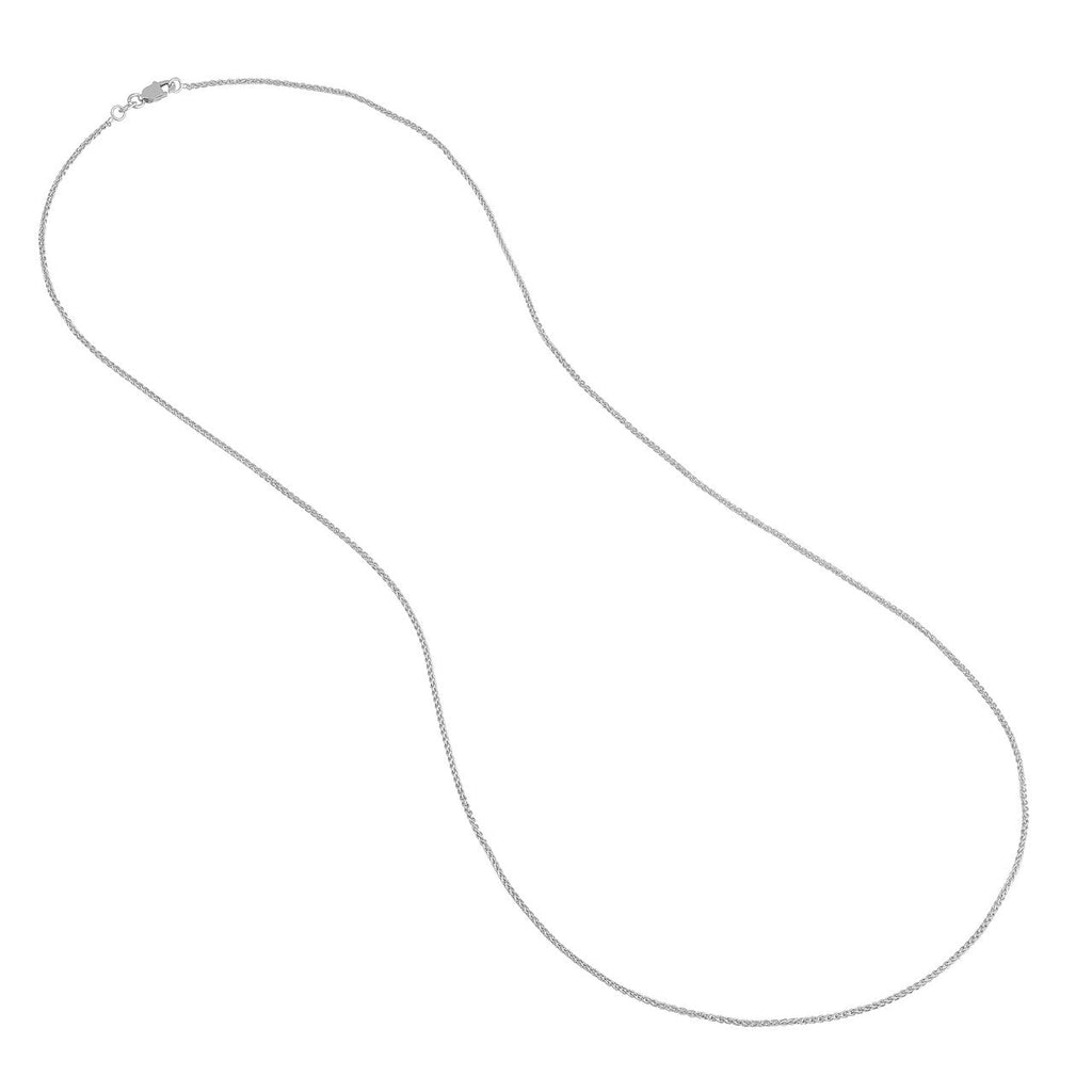 Sterling silver round wheat chain necklace.