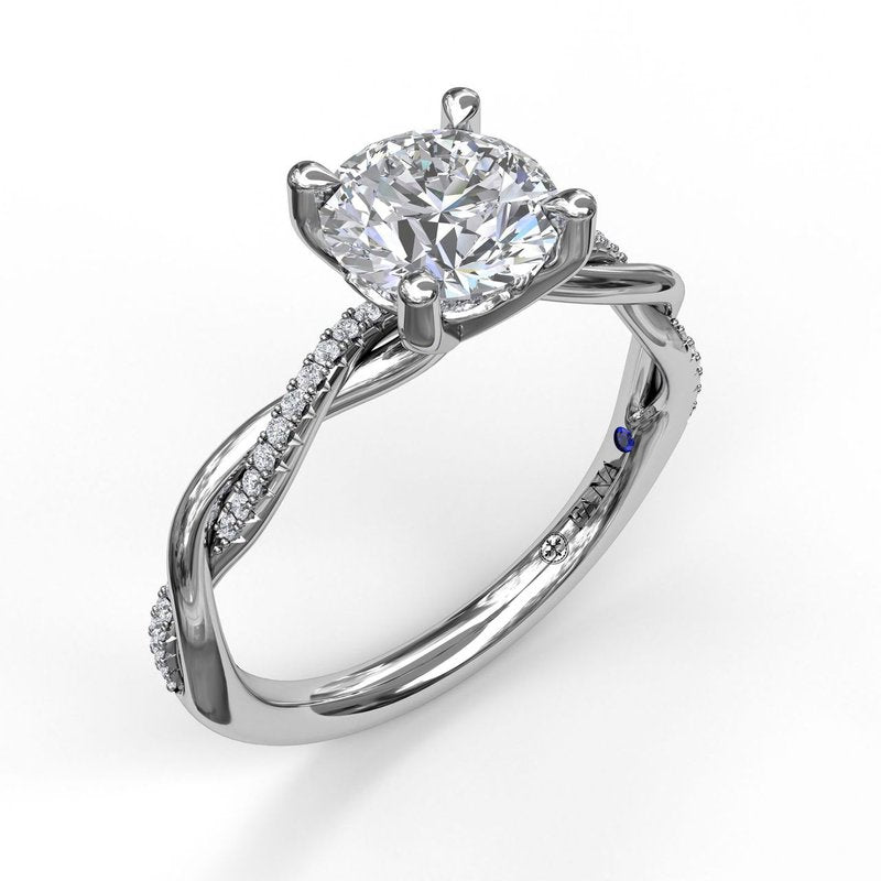 Fana Side Stone Natural Diamond Semi-Mount Engagem