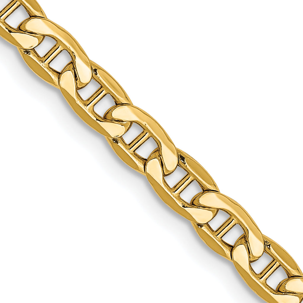 14K Yellow Gold Anchor Chain Close-up