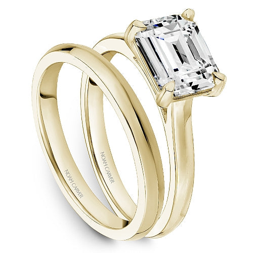 14K yellow gold diamond semi-mount ring.