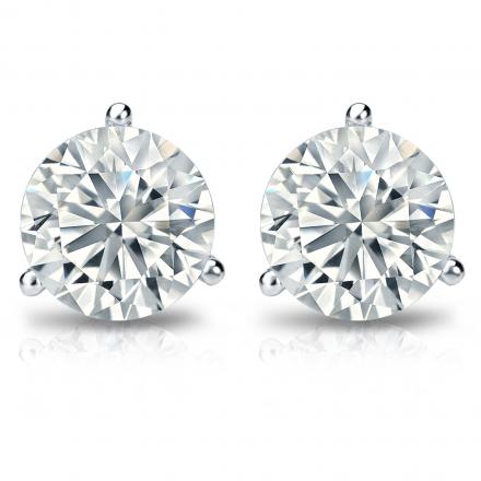 14K white gold diamond stud earrings.