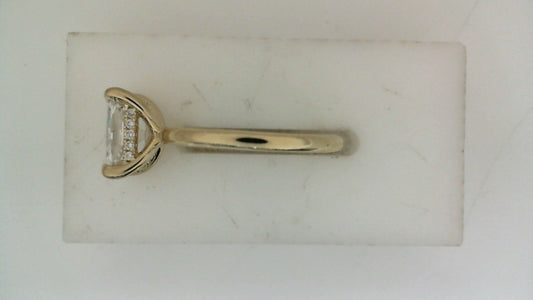 Hidden Accent Lab-Grown Diamond Complete Engagement Ring in 10 Karat Yellow with 1 Pear Lab Grown Diamond, Color: F, Clarity: VS2, totaling 2.07ctw