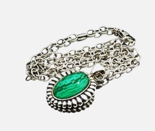 ReMarkable Estate Color Gemstone Pendant Necklace in Sterling Silver White