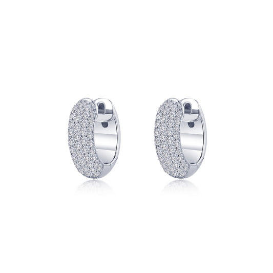 Huggie Simulated Diamond Earrings in Platinum Bonded Sterling Silver 1.44ctw