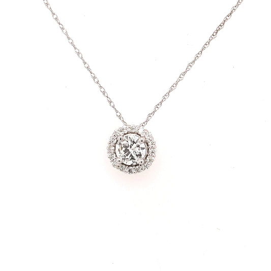 Marks 89 Natural Diamond Necklace in 14 Karat White with 0.50ctw Round Diamond