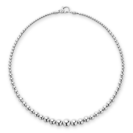 LAGOS Graduated Necklace (No Stones) in Sterling Silver White