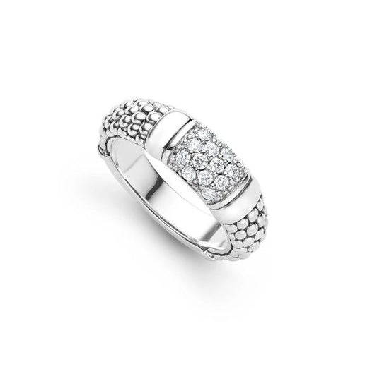 Signature Caviar Collection Natural Diamond Fashion Ring in Sterling Silver White with 0.28ctw G/H SI1-SI2 Round Diamond
