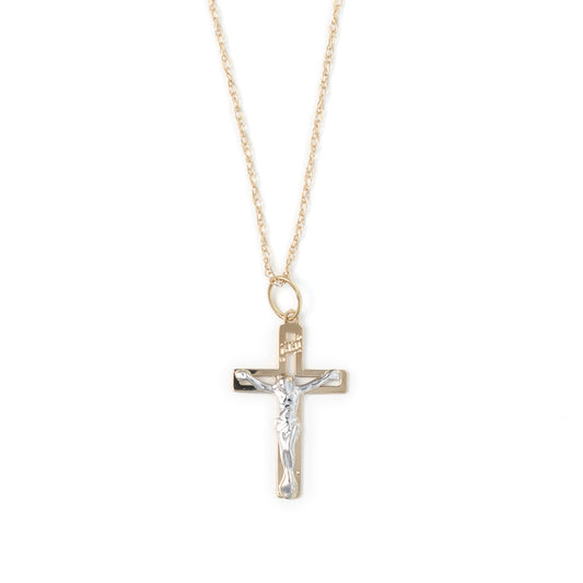 ReMarkable Estate Cross Necklace (No Stones) in 14 Karat White Yellow Gold