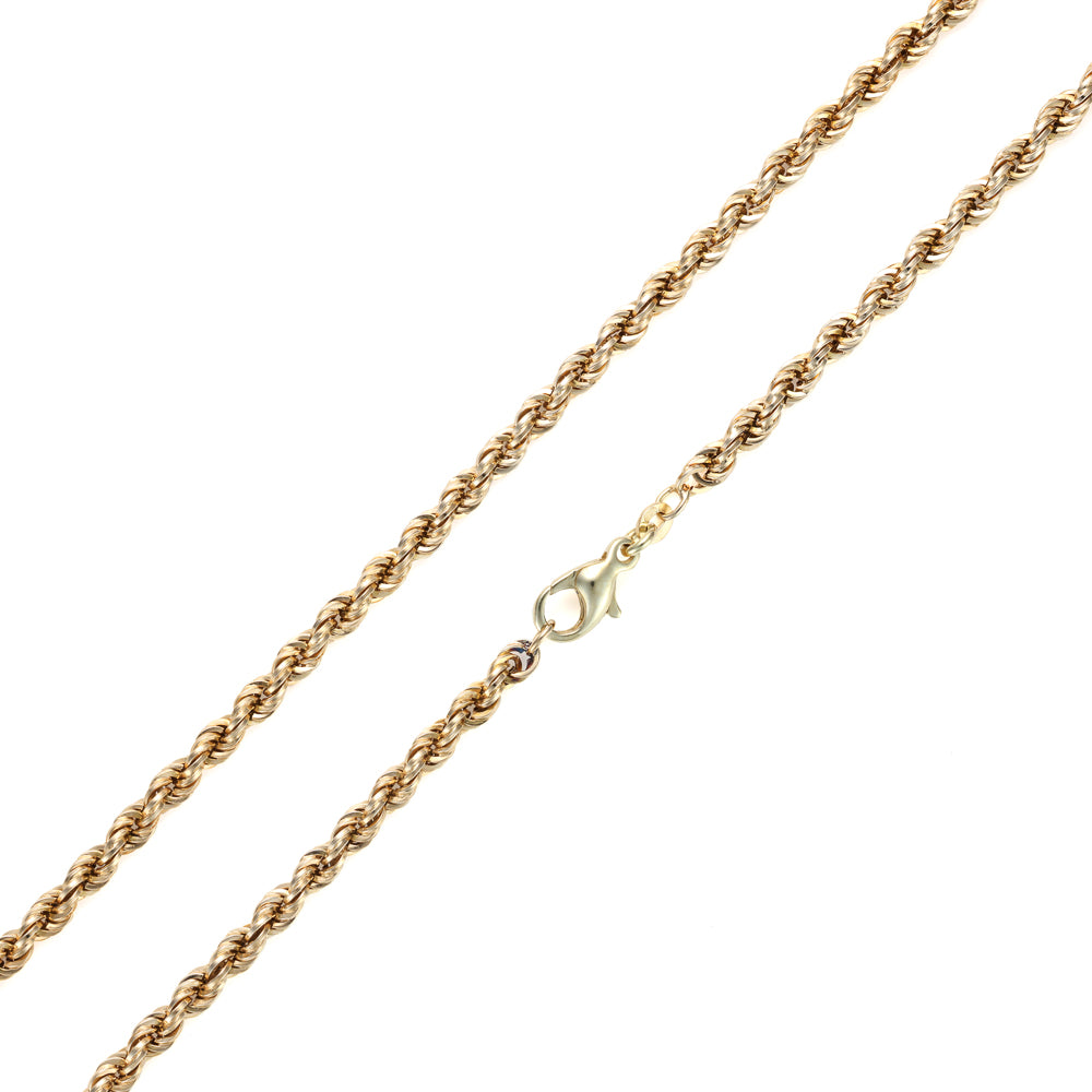 18K yellow gold polished rope chain.