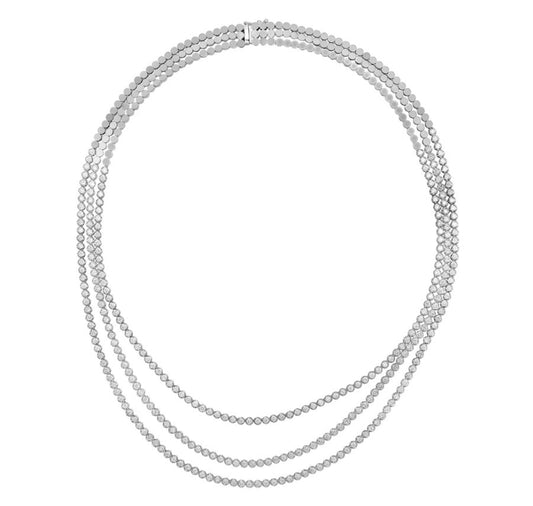 Natural Diamond Necklace in 14 Karat White with 10.17ctw G SI1 Round Diamonds