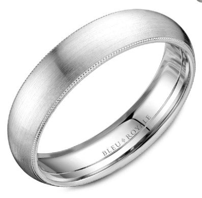 Bleu Royale Collection Carved Band (No Stones) in 14 Karat White 5.5MM