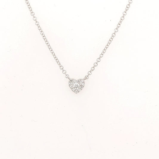 Earth Mined Diamond Necklace in 14 Karat White with 0.08ctw Round Diamonds