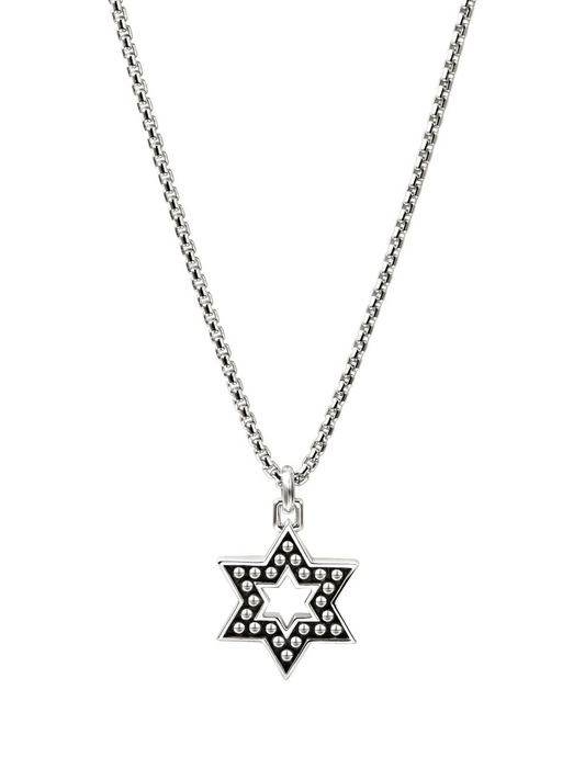 John Hardy Essentials Collection Star of David Necklace (No Stones) in Sterling Silver White