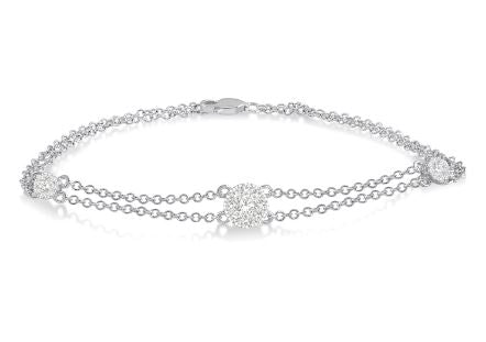 Lovebright Collection Natural Diamond Bracelet in 14 Karat White G/H SI2 Round Diamonds