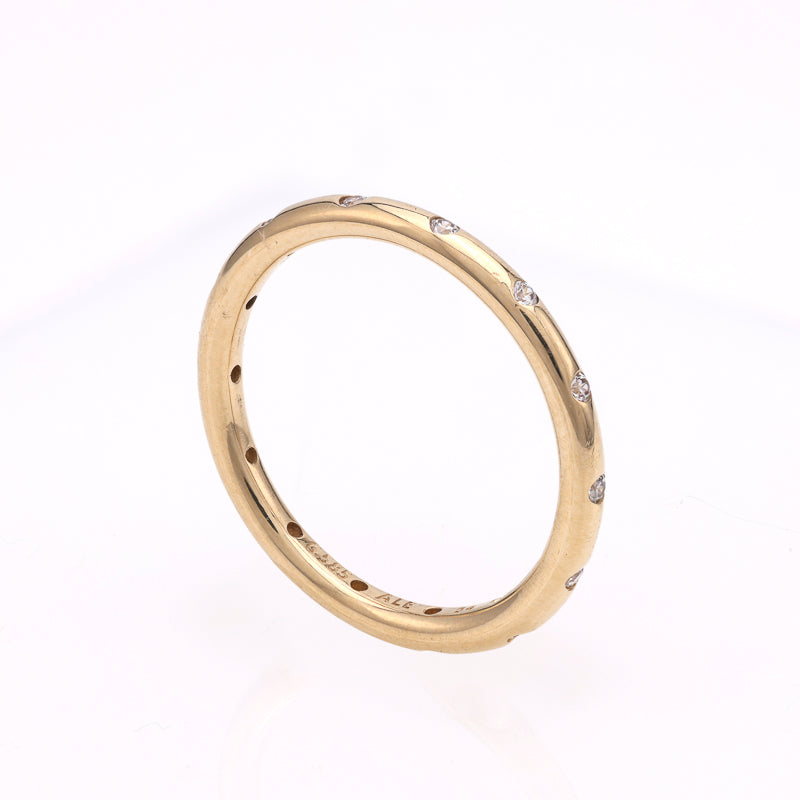 14K gold ring with simulated diamonds.