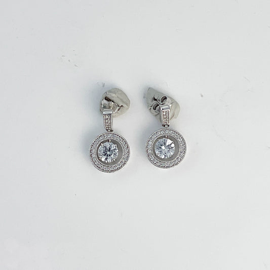 ReMARKable Estate Simulated Diamond Earrings in Sterling Silver