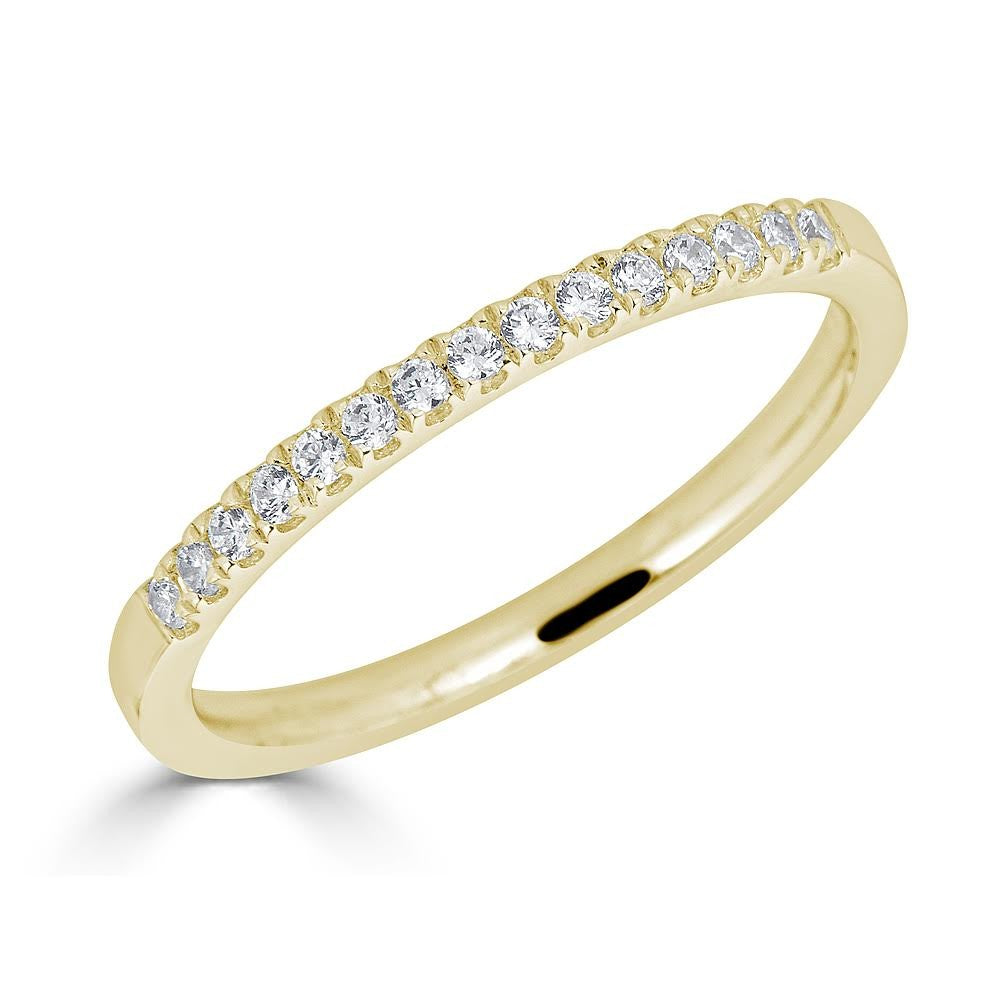 Earth Mined Diamond Stackable Ladies Wedding Band in 14 Karat Yellow with 0.15ctw G/H SI2-I1 Round Diamond