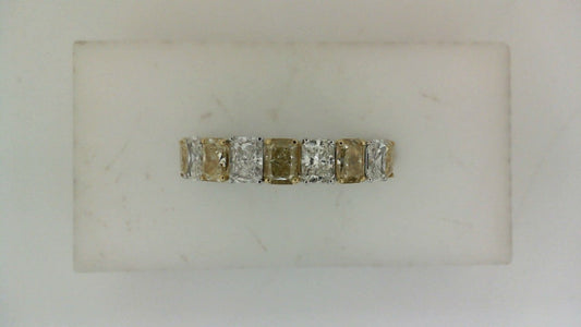 Natural Diamond Fashion Ring in 18 Karat White - Yellow with 1.12ctw Radiant Diamonds