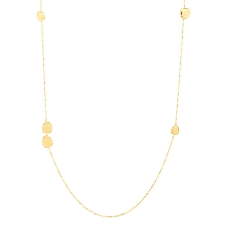14K yellow gold necklace with abstract links.