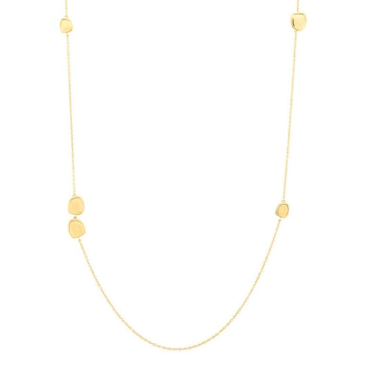 14K yellow gold necklace with abstract links.