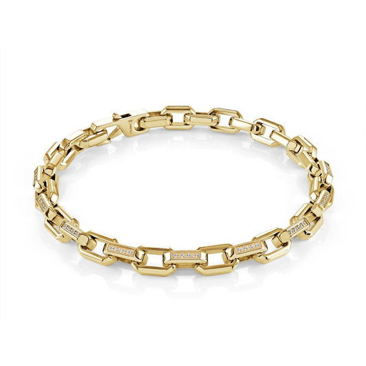 Paperclip Simulated Diamond Bracelet in Stainless Steel