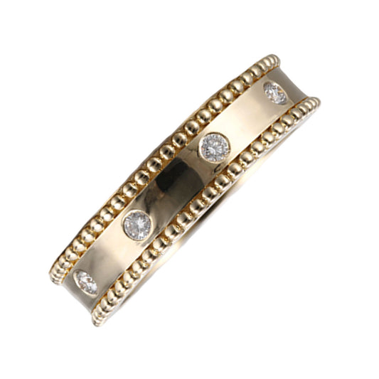 ReMARKable Designs Stackable Natural Diamond Fashion Ring in 14 Karat Yellow Gold with 0.10ctw Round Diamonds