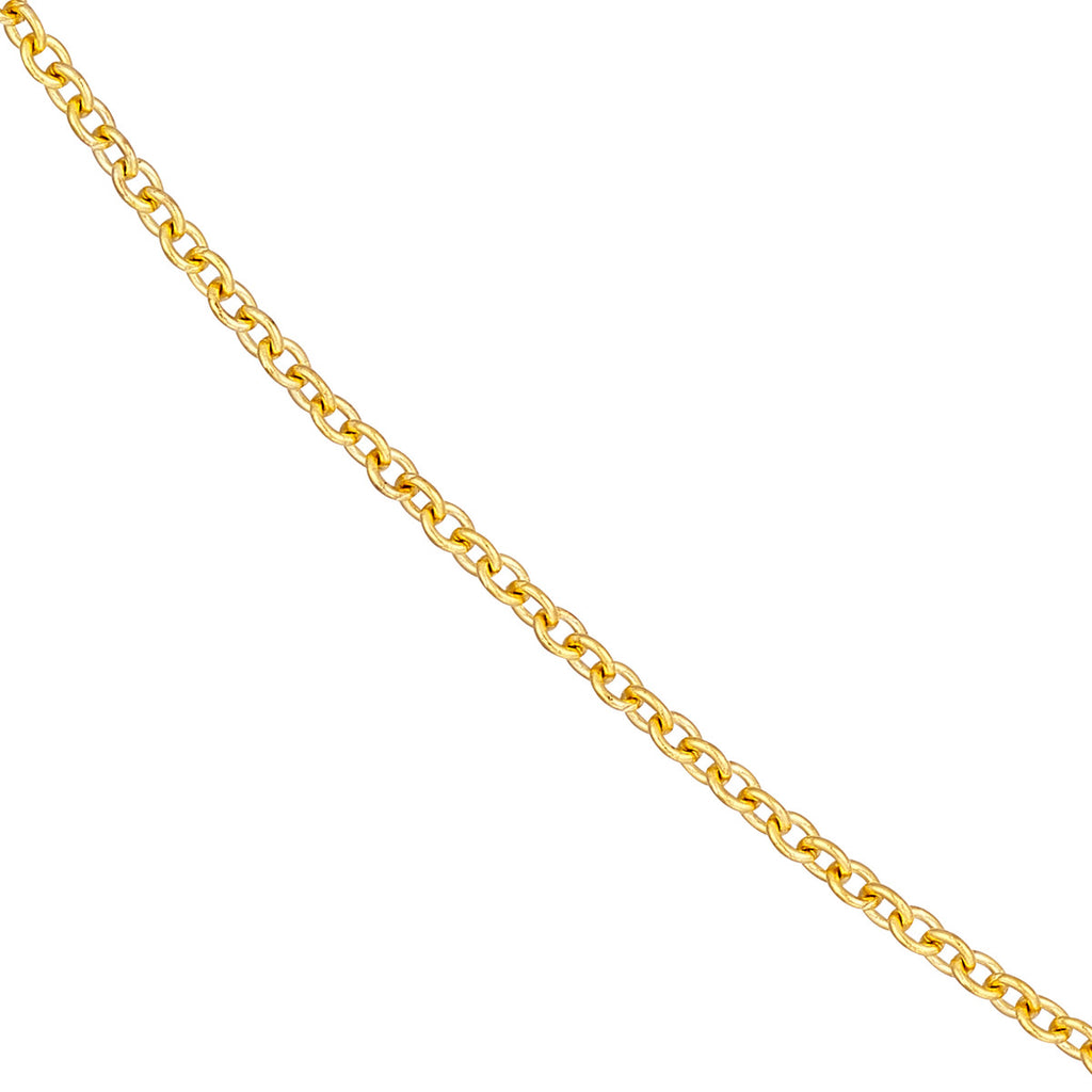 14K yellow gold polished cable chain.