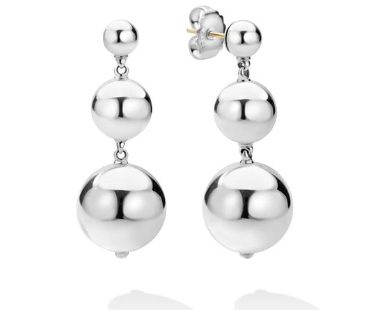 Drop Earrings (No Stones) in Sterling Silver White