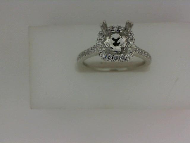 Halo Natural Diamond Engagement Ring in 14 Karat White with 0.29ctw G/H SI2 Round Diamonds