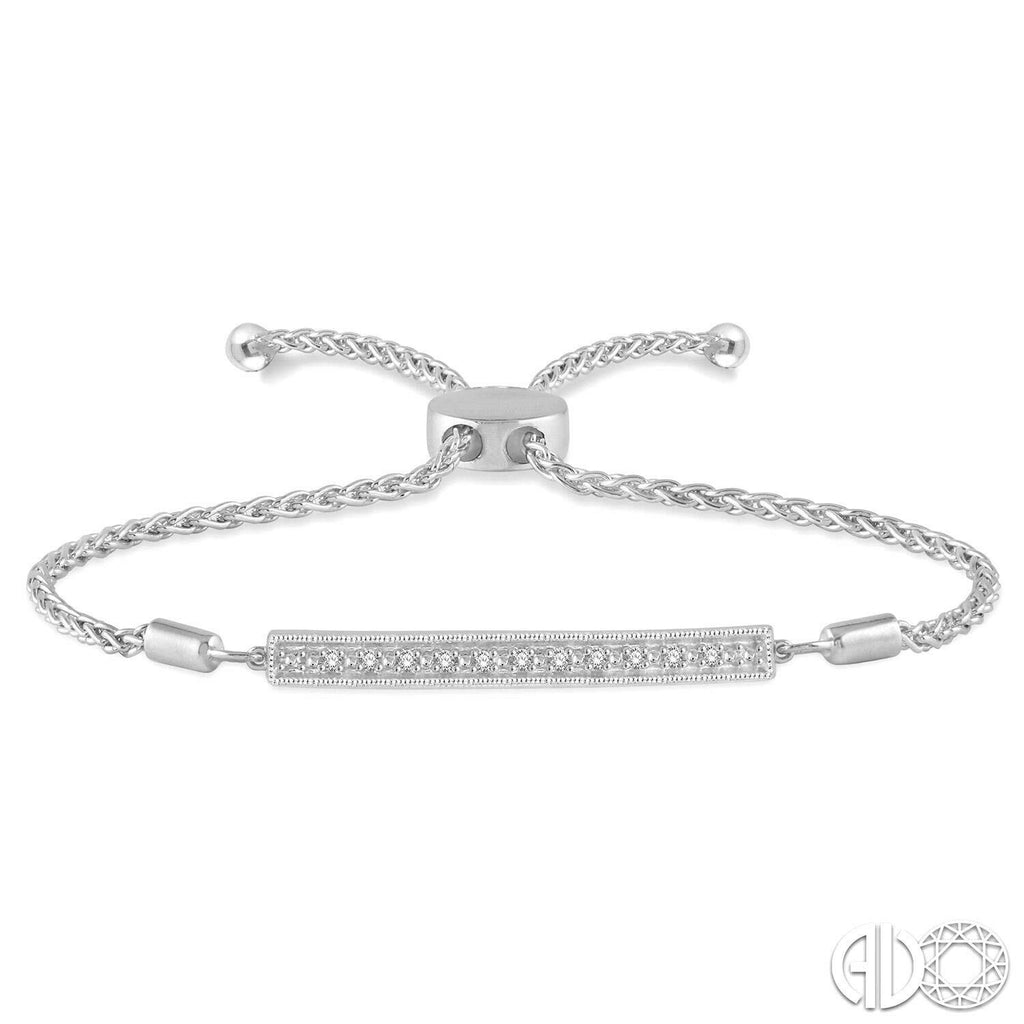 M Everday Fashion Collection Natural Diamond Bracelet in Sterling Silver White with 0.06ctw Round Diamonds