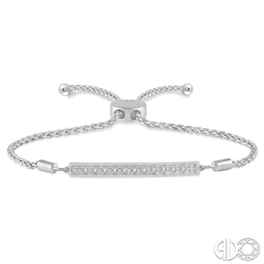 M Everday Fashion Collection Natural Diamond Bracelet in Sterling Silver White with 0.06ctw Round Diamonds