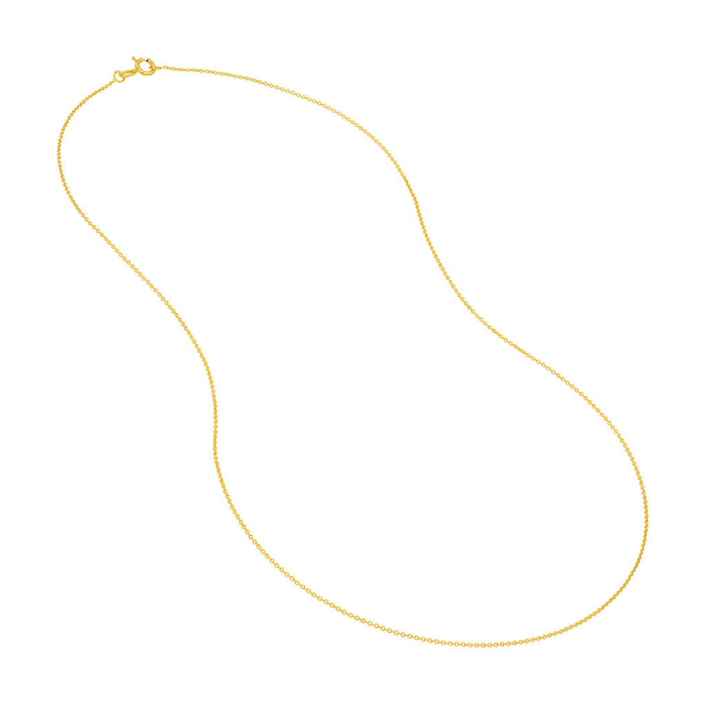 14K polished cable link chain necklace.